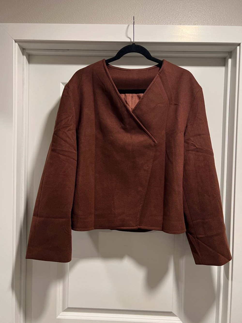 Women’s Asymmetrical Rust Blazer Jacket Size M NWOT